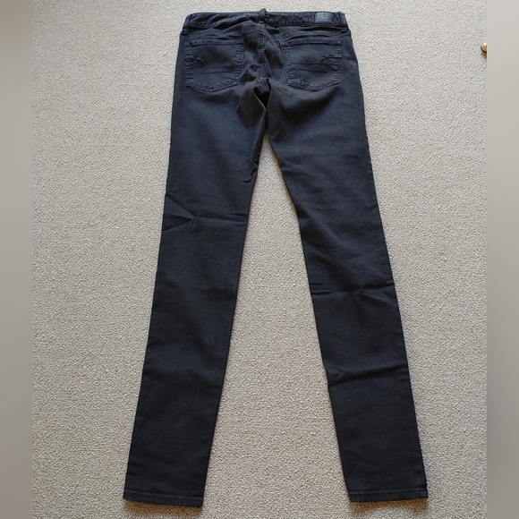 8 Long American Eagle Outfitters black jeggings skinny jeans - Picture 3 of 9